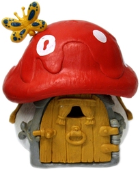 SMURFS -  SMURF'S COTTAGE RED AND WHITE - FIRST EDITION 40011