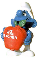 SMURFS -  SMURF WITH APPLE - SLIGHT WEAR