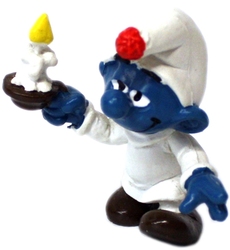 SMURFS -  SMURF WITH CANDLELIGHT - DARK BROWN VARIETY -  1980 SMURFS 20060