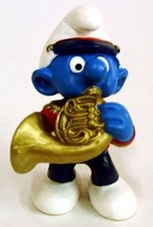 SMURFS -  SMURF WITH FRENCH HORN -  FANFARE SMURFS 20483
