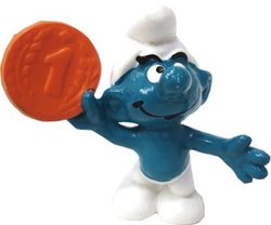 SMURFS -  SMURF WITH FRONT COIN -  SCHTROUMPFS 1978 20029