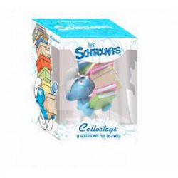 SMURFS -  SMURF WITH PILE OF BOOKS RESIN FIGURE (4 1/2