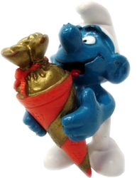 SMURFS -  SMURF WITH RED SURPRISE CONE - SLIGHT WEAR 20221