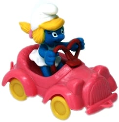 SMURFS -  SMURFETTE IN PINK CAR - WITHOUT FLOWER VARIETY 40241