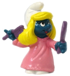 SMURFS -  SMURFETTE WITH COMB AND MIRROR - SLIGHT WEAR 20182