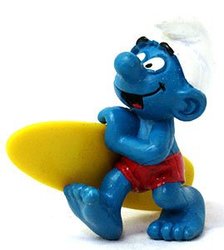 SMURFS -  SURFER SMURF - SLIGHT WEAR -  1982 SMURFS 20137