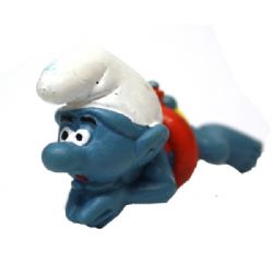 SMURFS -  SWIMMER SMURF - RED AND BLUE WATER WING - SLIGHT WEAR -  1977 SMURFS 20025