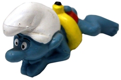 SMURFS -  SWIMMER SMURF - YELLOW AND BLACK WATER WING -  SCHTRUOMPFS 1977 20025
