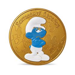 SMURFS, THE -  THE SMURFS COLORISED MINI-MEDALS: GRUMPY SMURF -  2021 FRANCE COINS 11