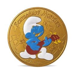 SMURFS, THE -  THE SMURFS COLORISED MINI-MEDALS: HARMONY SMURF -  2021 FRANCE COINS 10