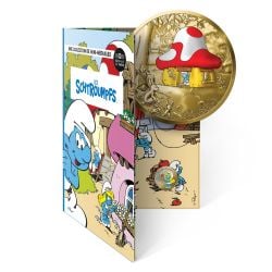 SMURFS, THE -  THE SMURFS COLORISED MINI-MEDALS: MUSHROOM HOUSE (WITH COLLECTOR ALBUM) -  2021 FRANCE COINS 13