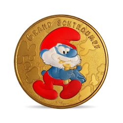 SMURFS, THE -  THE SMURFS COLORISED MINI-MEDALS: PAPA SMURF -  2021 FRANCE COINS 02