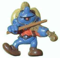 SMURFS -  VIOLIN SMURF - HAT BEIGE, FIDDLESTICK BROWN VARIETY 20159