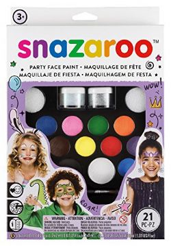 SNAZAROO -  PARTY FACE PAINT - 21 PIECES -  WATER-BASED MAKE-UP