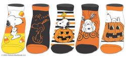 SNOOPY ET LES PEANUTS -  5 PAIRS - ANKLE SOCKS (HALLOWEEN)