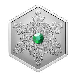 SNOW CRYSTALS -  SNOWFLAKE - GREEN CRYSTAL -  2025 CANADIAN COINS 03