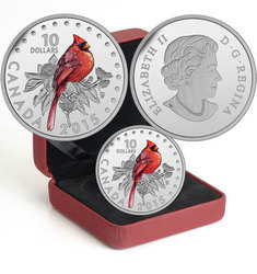 SONGBIRDS OF CANADA -  NORTHERN CARDINAL -  2015 CANADIAN COINS 01