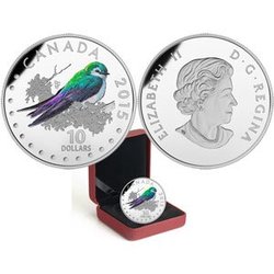 SONGBIRDS OF CANADA -  THE VIOLET-GREEN SWALLOW -  2015 CANADIAN COINS 05