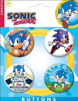 SONIC THE HEDGEHOG -  4 BUTTONS SET