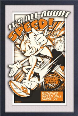 SONIC THE HEDGEHOG -  ALL ABOUT SPEED - FRAMED PICTURE (WHITE) (13