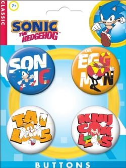 SONIC THE HEDGEHOG -  ''CHARACTERS 1'' 4 BUTTONS SET