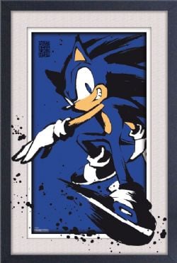 SONIC THE HEDGEHOG -  SONIC SPLATTER - FRAMED PICTURE (WHITE) (13