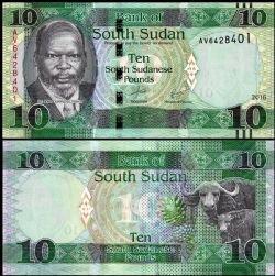 SOUTH SUDAN -  10 POUNDS 2016 (UNC) 12B