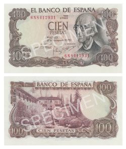 SPAIN -  100 PESETAS 1970 (UNC)