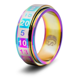SPECIAL DICE -  D20 RING - RAINBOW (SIZE 8)
