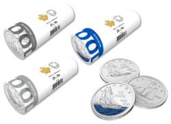 SPECIAL WRAP ROLL SETS -  100TH ANNIVERSARY OF BLUENOSE -  2021 CANADIAN COINS 07