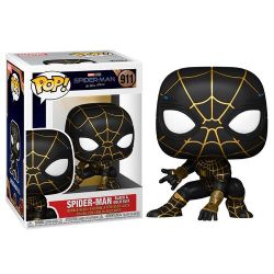 SPIDER-MAN -  POP! VINYL BOBBLE-HEAD OF SPIDER-MAN BLACK AND GOLD SUIT (4 INCH) -  NO WAY HOME 911