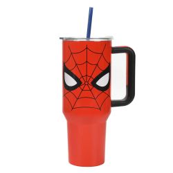 SPIDER-MAN -  SPIDER-MAN MASK STAINLESS STEEL TUMBLER WITH STRAW (40 OZ) -  MARVEL