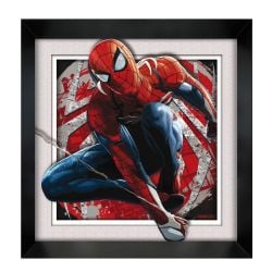 SPIDER-MAN -  SWINGING THROUGH THE CITY - FRAMED PICTURE (WHITE) (12