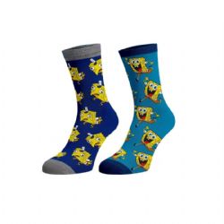 SPONGE BOB SQUAREPANTS -  2 PACK CREW SOCKS