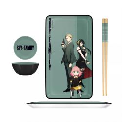 SPY X FAMILY -  TRIO GREEN 3 PIECE CERAMIC SUSHI SET