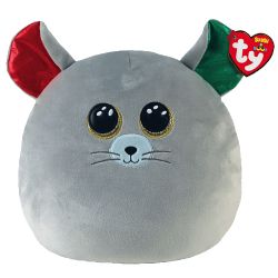 SQUISH A BOOS -  CHIPPER THE GREY CHRISTMAS MOUSE (10
