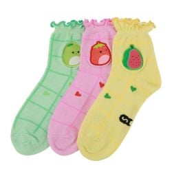 SQUISHMALLOWS -  JUNIORS 3 PACK QUARTER SOCKS