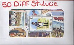 ST-LUCIA -  50 ASSORTED STAMPS - ST-LUCIA