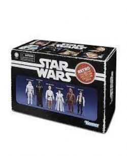STAR WARS -  6 PACK OF LUKE SKYWALKER, PRINCESS LEIA ORGANA, DARTH VADER, STORMTROOPER, CHEWBACCA AND HAN SOLO FIGURINES -  RETRO COLLECTION