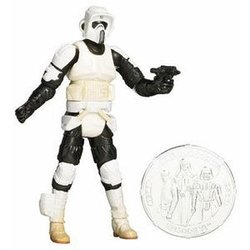 STAR WARS -  BIKER SCOUT FIGURINE WITH COLLECTOR COIN (FAN'S CHOICE) -  30TH ANNIVERSARY