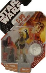 STAR WARS -  C-3P0 WITH COLLECTOR COIN -  SAGA LEGENDS 30 ANNIVERSARY