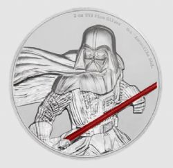 STAR WARS -  DARTH VADER - 2 OZ. PURE SILVER ULTRA-HIGH RELIEF COIN -  2017 NEW ZEALAND COINS