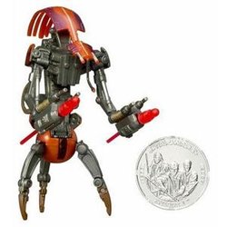 STAR WARS -  DESTROYER DROID WITH COLLECTOR COIN -  SAGA LEGENDS 30TH ANNIVERSARY