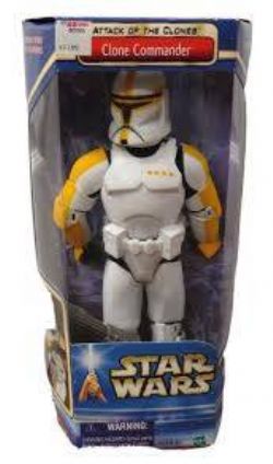 STAR WARS -  HASBRO STAR WARS ATTACK OF THE CLONES CLONE COMMANDER NEW AND SEALED YELLOW EDIT -  THE CLONE WAR