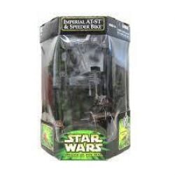 STAR WARS -  IMPERIAL AT-ST &SPEEDER BIKE WITH PAPLOO FIGURINE INCLUDED -  POWER OF THE JEDI 2001