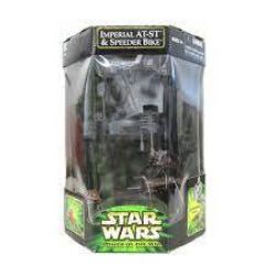 STAR WARS -  IMPERIAL AT-ST & SPEEDER BIKE WITH PAPLOO FIGURINE INCLUDED -  POWER OF THE JEDI