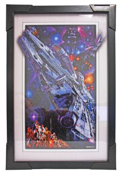 STAR WARS -  MILLENIUM FALCON - FRAMED PICTURE (WHITE) (13