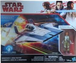 STAR WARS -  NEW 2017 STAR WARS FORCE LINK RESISTANCE A-WING FIGHTER SHIP WITH PILOT FIGURE -  FORCE LINK