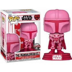 STAR WARS -  POP! VINYL BOBBLE-HEAD OFTHE MANDALORIAN WITH GROGU (4 INCH) -  POP! VALENTINE 498