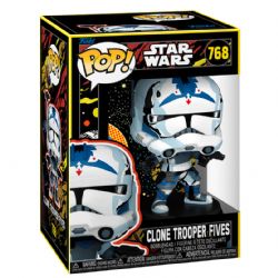 STAR WARS -  POP! VINYL FIGURE OF CLONE TROOPER FIVES - RETRO FINISH (4 INCH) -  THE CLONE WARS 768